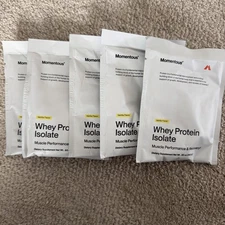 Momentous Protein Powder Vanilla flavor Whey Protein Isolate 5 packs