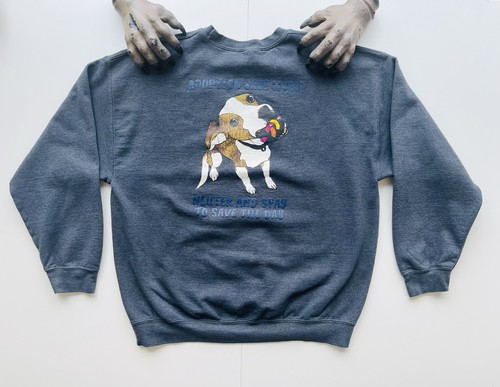 Animal Rights Spay And Neuter Adoption Saves Lives Gray Sweatshirt Sz XL - 第 1/14 張圖片
