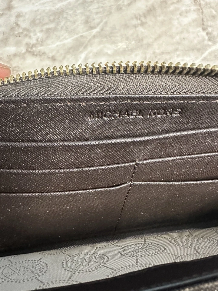 Бумажник на молнии женский Michael Kors коричневый камуфляж икра волосы - Изображение 4 из 4