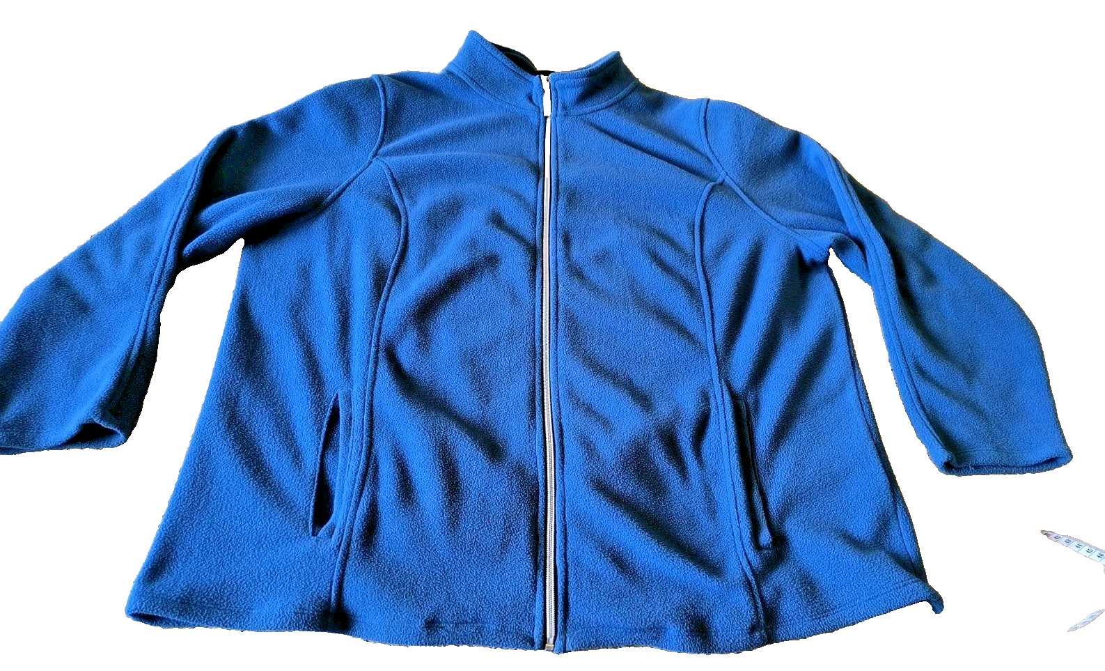 Avenue Women's Size 18-20 Blue Zip Front Fleece Jacket Semi Fitted