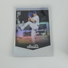 2018 Panini Studio #16 Walker Buehler Los Angeles Dodgers Rookie Card (RC). rookie card picture
