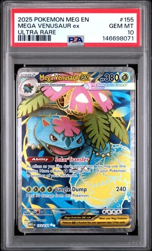 2025 POKEMON MEG EN-MEGA EVOLUTION ULTRA RARE #155 MEGA VENUSAUR EX PSA 10