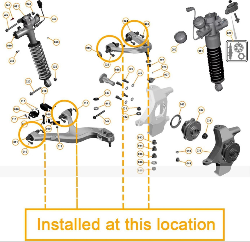 McLaren 570S 650S control arm bushings and ball heads 8 ball heads 16 bushing