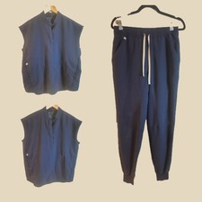 Bundle 3 pcs Figs Technical Collection Pants tops Womens S Blue Scrubs Nurse