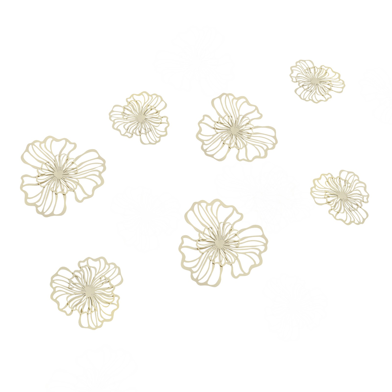 7-Piece Flower Metal Wall Art Decor Metal Wall Hanging for Living Room Bedroom