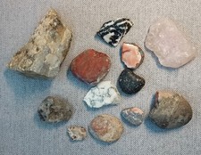 Lapidary Mineral Specimens - 12 Various, 669g (approx.). Free UK postage.
