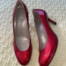NWOB Stuart Weitzman Red Patent Leather Muse Stilettos Mini Platforms Size 6.5