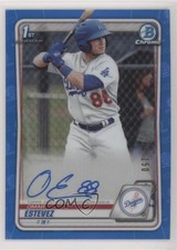 2020 Bowman Chrome Prospects Blue Refractor /150 Omar Estevez #CPA-OE Auto 0c6