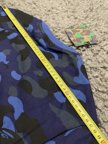 A BATHING APE MENS T-SHIRT WGM BLUE CAMO SHARK COTTON SIZE М - Picture 22 of 23
