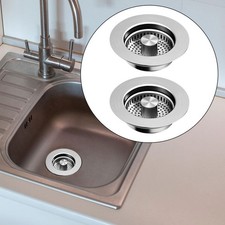 2PC Kitchen Sink Drain Strainer and Stopper Set Hair Catcher Drain Basket Filter