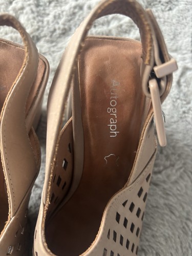 M&S Sling back beige Leather Shoes Size 3.5 - Picture 3 of 6