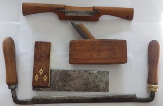 Vintage carpentry woodworking tools joblot Square Plane Draw knife Spoke shave