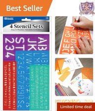 Letter Number Stencil Set Plastic 8-30mm Assorted for Art Crafts Journaling