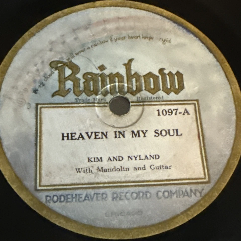 1923 GOSPEL mandolin + guitar KIM & NYLAND 78 rpm RAINBOW 1097 Rare Issue V - Image 3 of 4