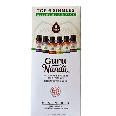 GURU NANDA Essential Oils Top 6-100% PURE & NATURAL Therapeutic Grade  - New