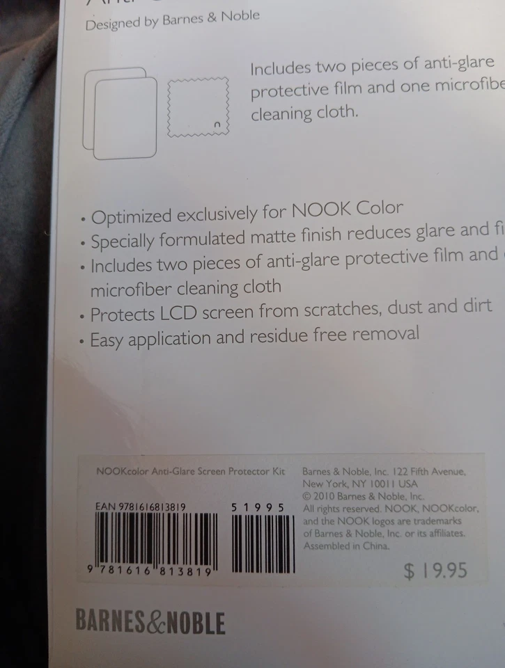 Nook Color AntiGlare Screw Protector Kit 2 Pack Barnes & Noble New Free Shipping - Image 3 of 4