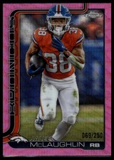 2025 Topps Chrome Jaleel McLaughlin Pink Wave Refractor /250 #90 Denver Broncos