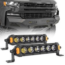 2PCS 7 inch Slim Single Row LED Light Bar 60W Flood Spot Combo Beam Off Road ...