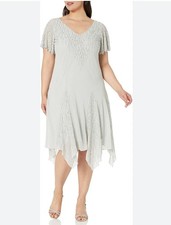 J KARA SHORT BEADED DRESS SILVER SIZE 10