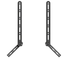 New Sound Bar Mounting Brackets Above Under TV Adjustable 3 Angled Ext Arm Black