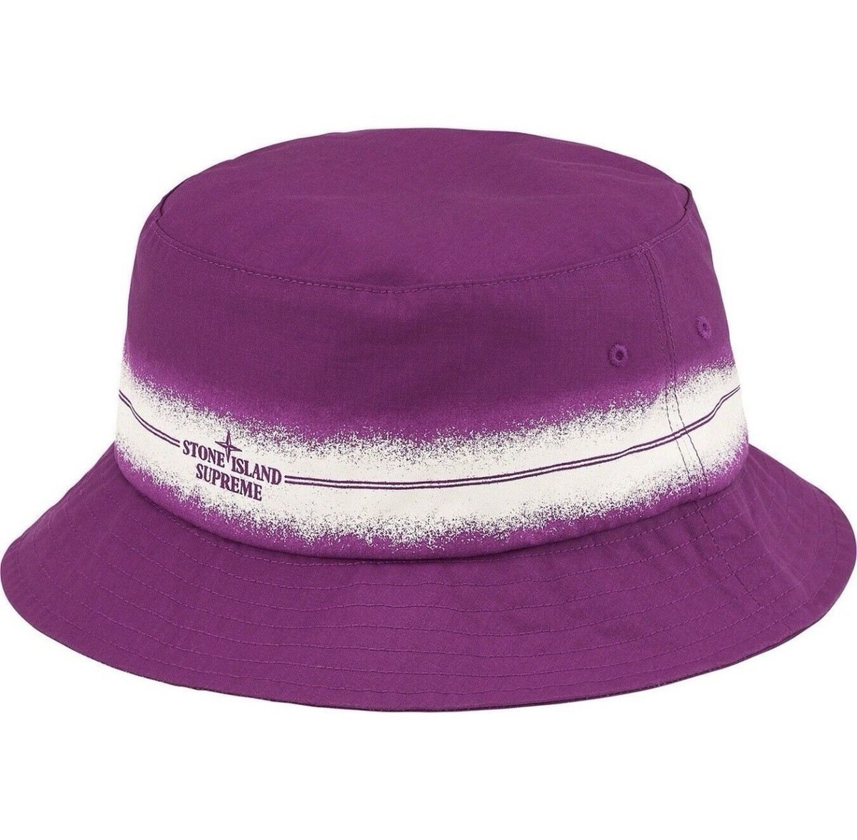 Supreme X Stone Island Stripe Crusher Purple Bucket Hat SS22 S/M