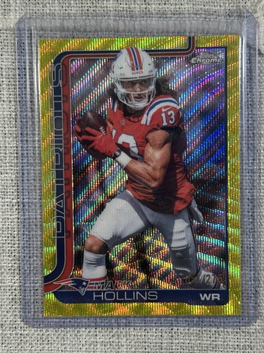2025 Topps Chrome Mack Hollins /275 YELLOW WAVE REFRACTOR #206 Patriots