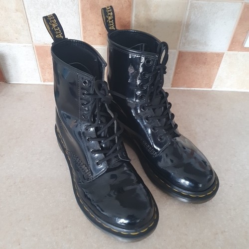 Dr Martens Size 6 Uk Patent Black Leather Boots 11821 - Picture 11 of 20