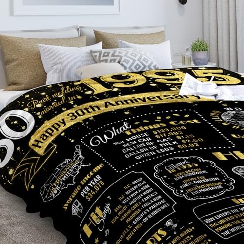 30th Anniversary Wedding Gifts for Couples, 30 Anniversary 60x50in 30 Annbk - Picture 5 of 7
