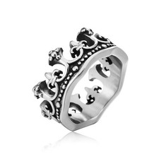 Retro Crown King Ring Punk Gothic Fashion Jewelry Unisex Vintage Style Statement