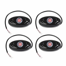 4 X LED Rock Lights Red Underbody Trail Rig Glow Lamp Offroad SUV Pickup Truck