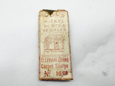 VINTAGE ELEFANTEN MARKE TEPPICH SCHARFE VERNICKELTE NADELN MIT HALL REDDITCH