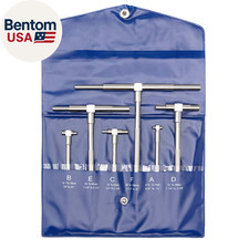 6 Pc Telescoping Gage Set, 5/16" - 6" Range, T-Bore Hole Gauges W/Pouch, High Pr
