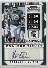 2020 Panini Contenders Draft Picks College Ticket Raequan Williams Auto 0w9n