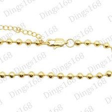 Classic Real 18K Yellow Gold Filled Tarnish-Resist 7"/9" 4mm Bead Chain Bracelet