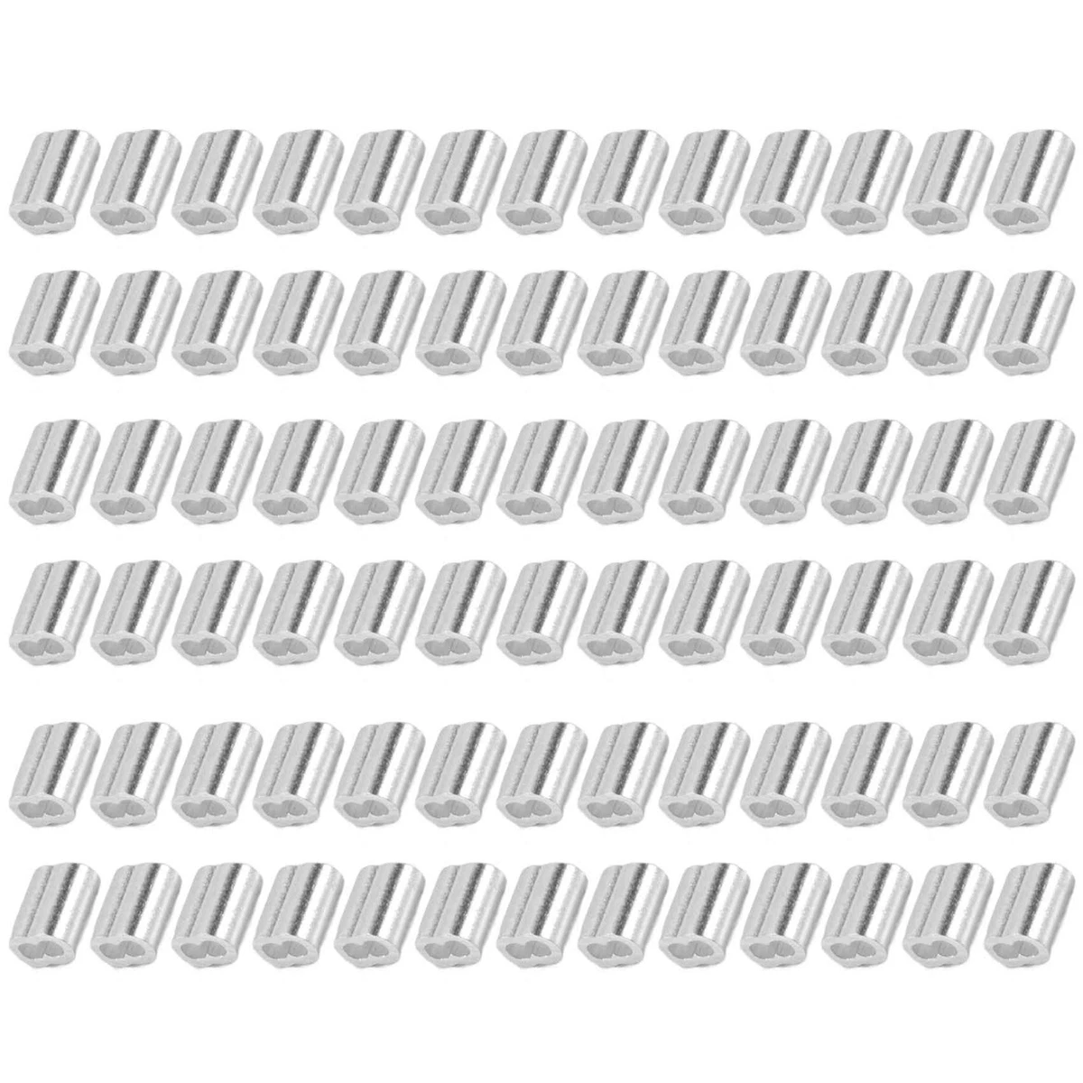 2X(120x Aluminum Crimping Loop Sleeve for 2mm Diameter Wire Rope and Cable T7A8)