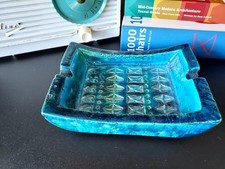 Bitossi Aldo Londi Raymor Rimini Blue Pottery Ashtray Mid Century Modern Italy