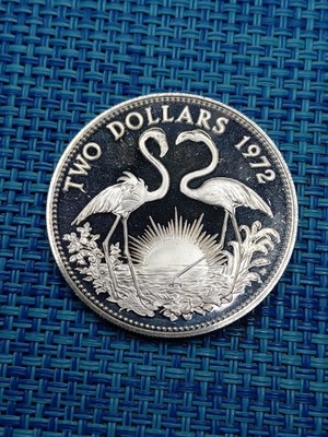   The Bahamas 2 dollars  1972 PROOF  KM-23 0.925 Silver Coin 071626-4