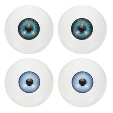 30mm Doll Eyes, 4 Pcs Realistic Acrylic Eyes, Light Blue/Dark Blue