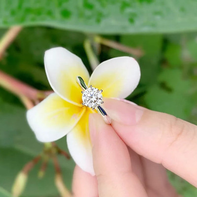 Stunning Ring 1Ct Round Cut Simulated Diamond Solitaire In 14K White Gold Plated