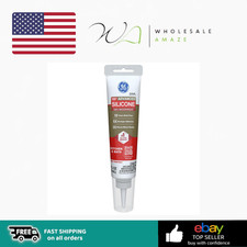 GE Advanced Silicone Caulk for Kitchen  Bathroom, Clear, 2.8 fl oz Tube, 1 Pack