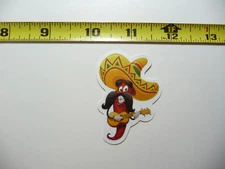 MUSTACHE PEPPER PLAYING GUITAR SMALL STICKER DECAL MEXICAN FOOD MEXICO