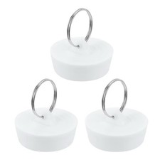 3 Pcs Rubber Sink Plug, Bathtub Drain Stopper Fit for 1-1/2" to 1-5/8", White
