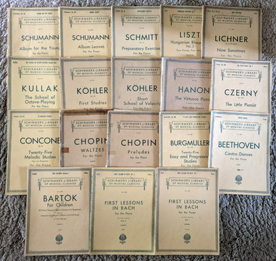 Vtg Lot 18 Schirmer's Library of Musical Classics -Piano Sheet Music: Bach &more