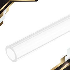 2 x Acrylic Pipe Rigid Round Plastic Clear Tube 13mm ID 19mm OD 305mm 12"