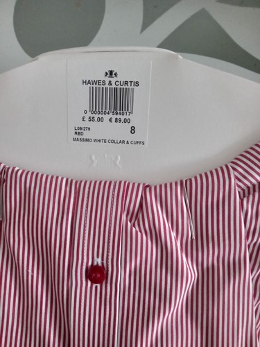 Hawes & Curtis massimo. Formal pink white Striped cotton womens Shirt uk 8 new - Picture 9 of 11