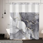 No Hook Shower Curtain,Gray Marble Double-Layered 71"W x 74"L (Pack of 1) Grey