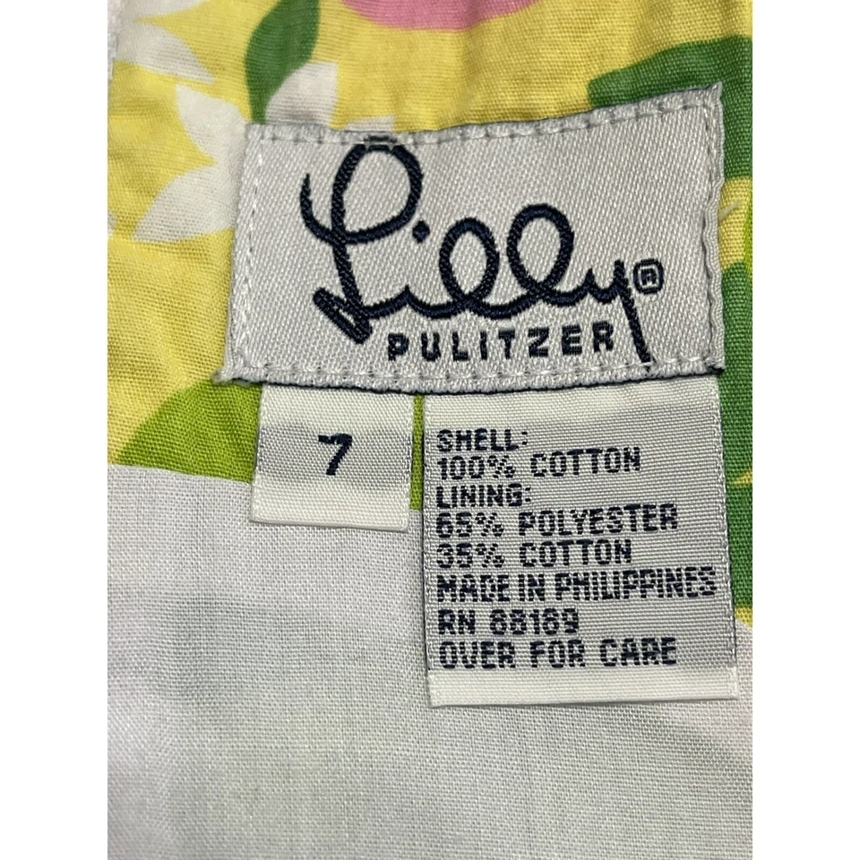 Lilly Pulitzer Girls Dress Vintage Palm Beach Postcards Shift Size 7 White Label - Image 3 of 4