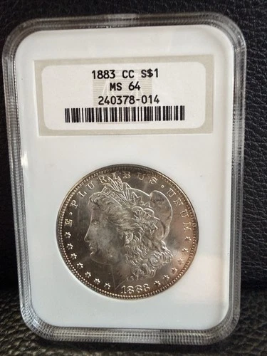 1883-CC Morgan Dollar NGC MS64 Old Fatty Holder Rainbow Rim Toning Carson City