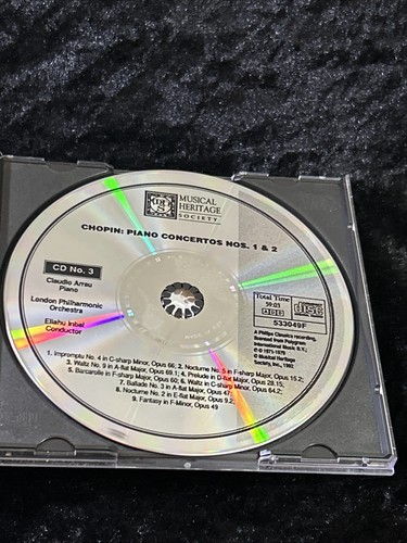 Chopin: Piano Concertos Nos. 1 & 2 - Claudio Arrau - Tested 3 CD's - Picture 5 of 5