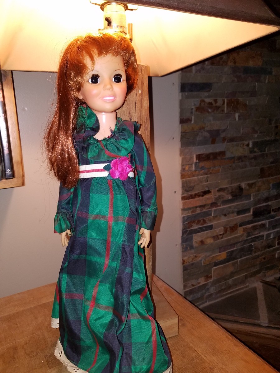 crissy doll green dress Vintage 1972 Ideal Look Around Original & Box Floral Wedding Dresses